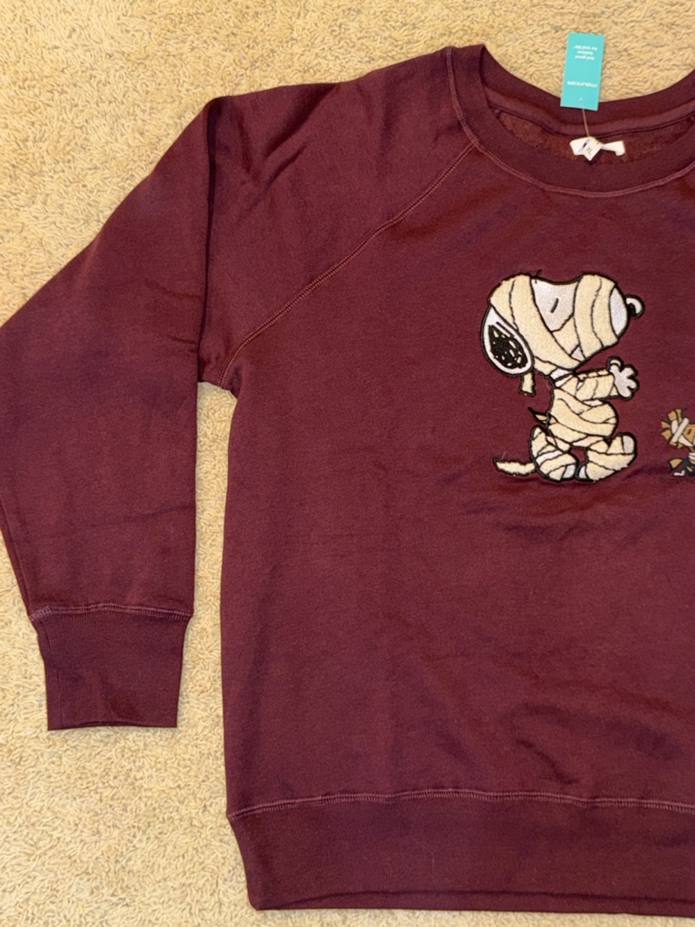 Maurices Maroon Snoopy Mummy Graphic Sweatshirt - Picture 3 of 12